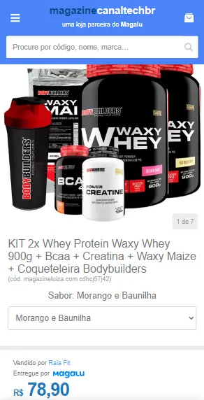 Kit X Whey Protein Waxy Whey G Bcaa Creatina Waxy Maize