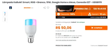 L Mpada Kabum Smart Rgb Branco W Google Home E Alexa Conex O