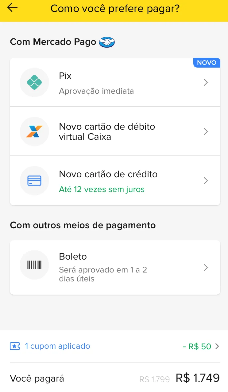 Cupom Mercado Livre R Off Em Compras Acima De R No App