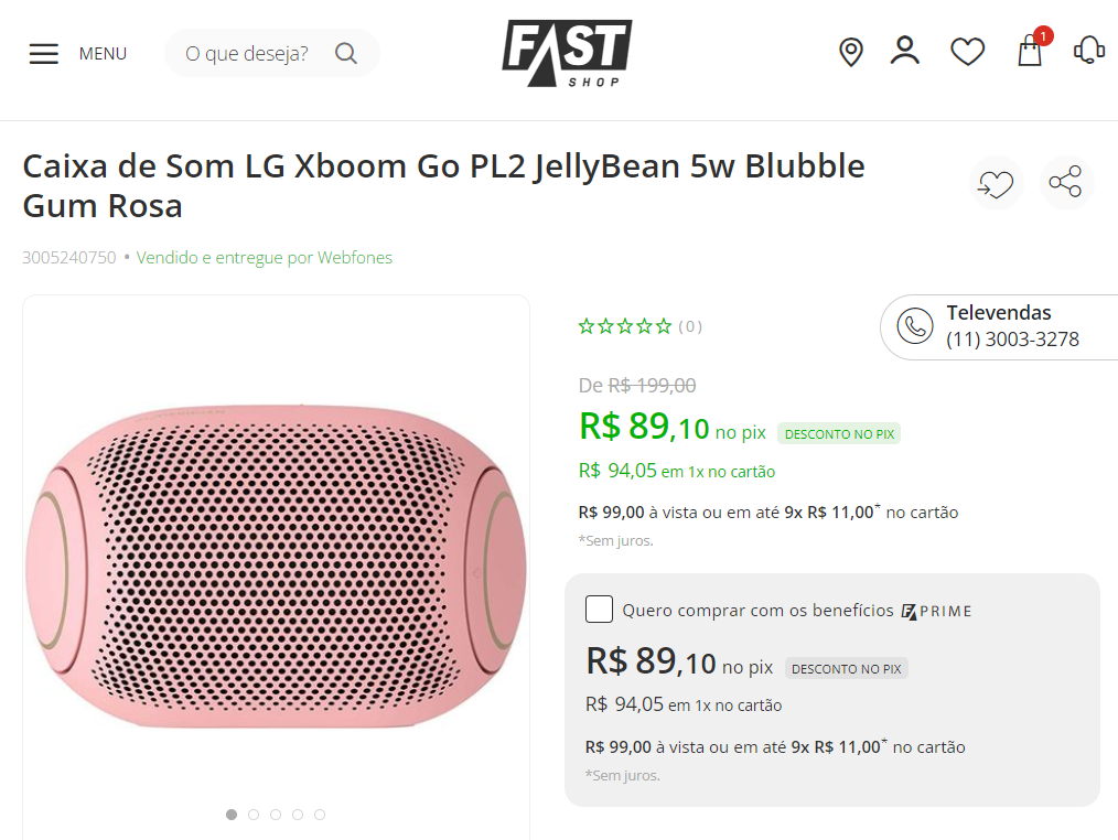 Caixa De Som LG Xboom Go PL2 JellyBean 5w Blubble Gum Rosa Canaltech