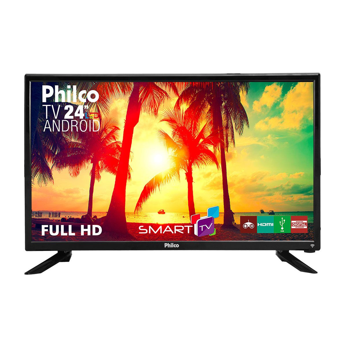 Smart TV LED 24 Philco PTV24N91SA Full HD 1 HDMI 2 USB Preta 529