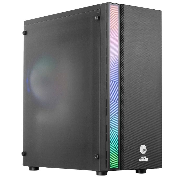 Gabinete Gamer Ninja Hadria Mid Tower Rgb Atx Black Sem Fonte