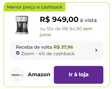 Cafeteira Espresso Oster Nova PrimaLatte Inox 127V Ou 220V CASHBACK