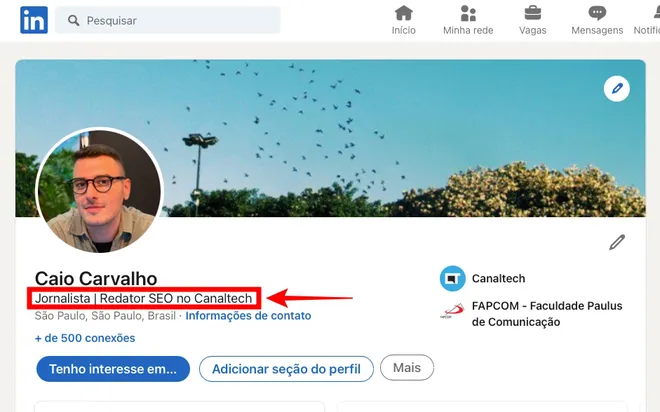 O que colocar no título do Linkedin Canaltech