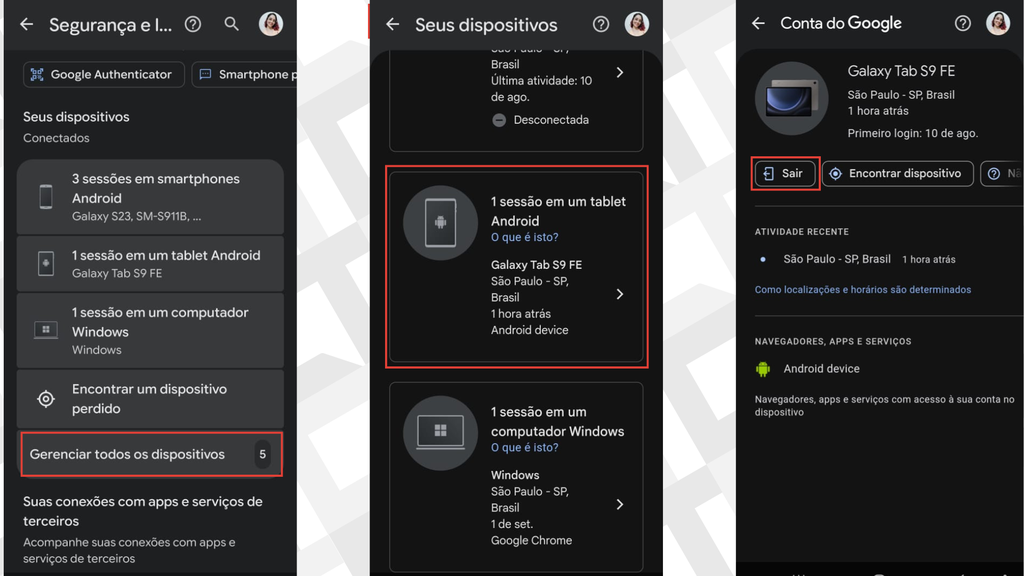 Passos para remover passkeys criadas automaticamente pelo Gmail