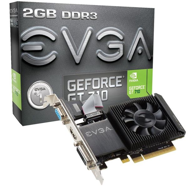 Placa de Vídeo EVGA NVIDIA GeForce GT 710 2GB, DDR3 - 02G-P3-2713-KR