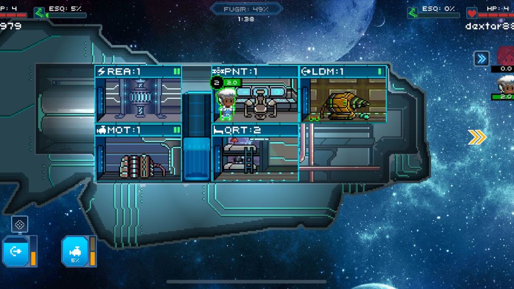 Jogo pixelado pixel starships para celular