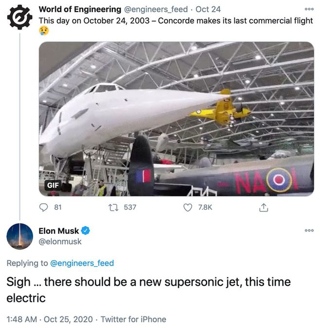 Elon Musk retoma planos e aponta o maior desafio para criar um avião elétrico 