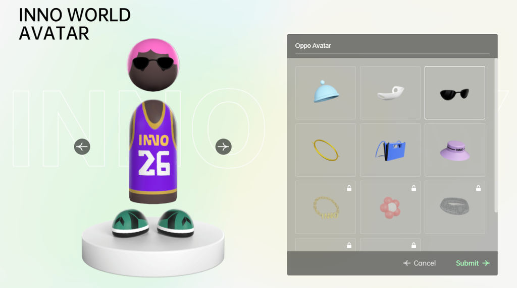 Companhia permite a personalização de avatares para o Inno Day 2021 (Imagem: Captura de tela/Vinícius Moschen)