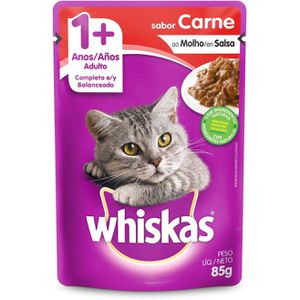 Ração Úmida Para Gatos Whiskas Sachê Carne ao Molho Adultos 85g