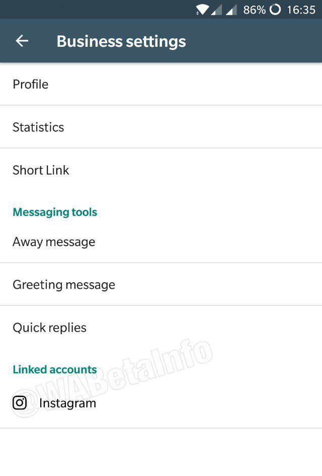 WhatsApp está testando função que integra o app à sua conta no Instagram (Imagem: Reprodução/WABetaInfo)