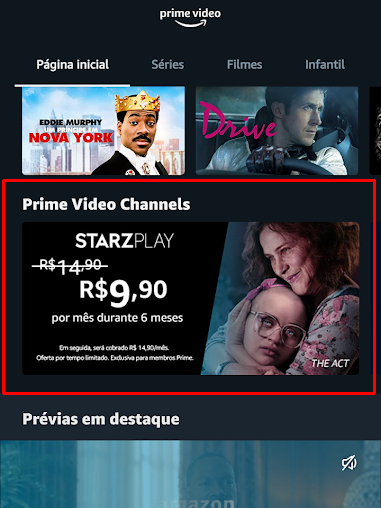 Acesse o catálogo do Starzplay pelo Prime Video (Imagem: André Magalhães/Captura de tela)