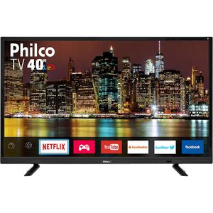 Smart TV LED 40" Philco PTV40E21DSWN FULL HD com Conversor Digital 2 HDMI 2 USB Wi-Fi Netflix - Preta no Shoptime [cupom]