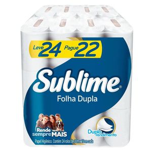 Papel Higiênico Folha Dupla Sublime Softys - 24 Rolos 30m