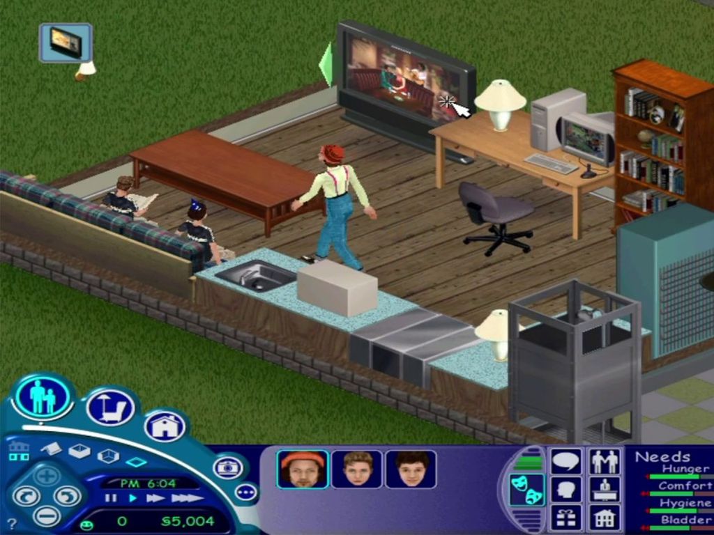 The Sims tinha diversas opções de casa e de felicidade dos Sims / Imagem: Reprodução