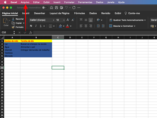 Abra o arquivo com a tabela pronta no Excel (Imagem: Caio Carvalho/Captura de tela)
