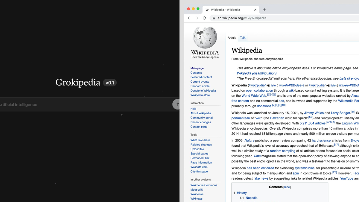 A Grokipedia, de Elon Musk, está no ar — mas com conteúdo copiado da Wikipédia