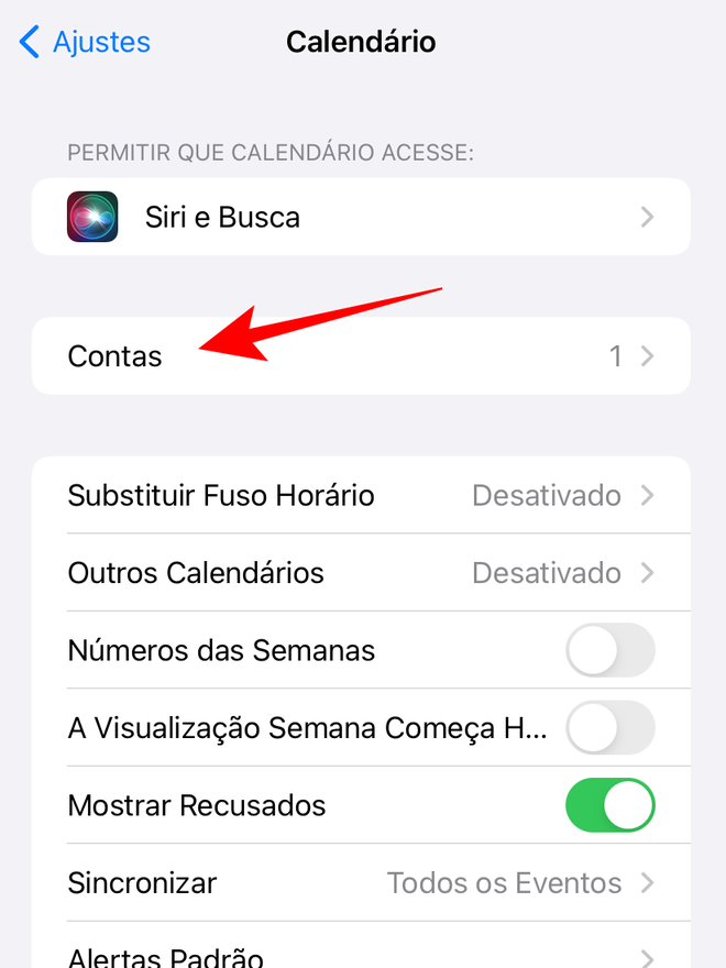 Adicione uma conta ao Calendário do iPhone - Captura de tela: Thiago Furquim (Canaltech)