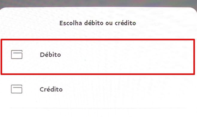 Selecione qual tipo de cartão será adicionado - (Captura: Canaltech/Felipe Freitas)