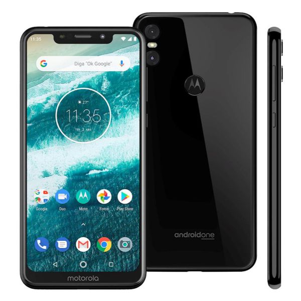 Smartphone Motorola One XT1941 Preto 64GB Tela de 5,9", Dual Chip, Android 8.1, Câmera Traseira Dupla, Processador Octa-Core e 4GB de RAM [CUPOM DE DESCONTO]
