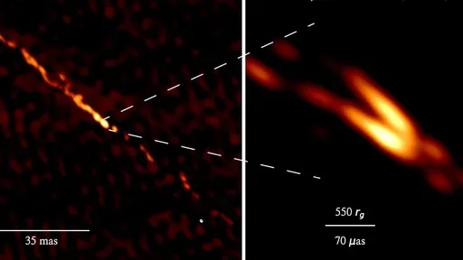 Revelada imagem sem precedentes do jato de um buraco negro supermassivo