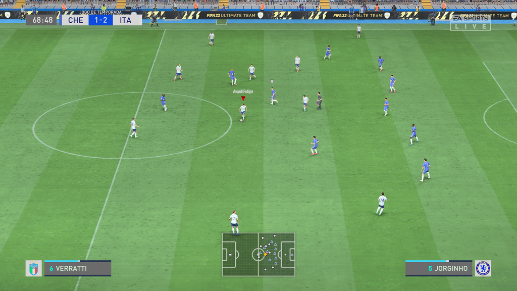 Defesa está mais bem postada em FIFA 22 (Imagem: Captura de Tela/Felipe Ribeiro/Canaltech)