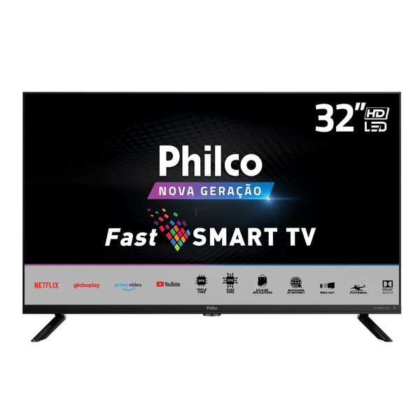 Smart Tv Philco 32" Em Led Hd. Áudio Dolby, Com Netflix, Entre Outros Aplicativos E Processador Quadcore - Ptv32g70sbl [CUPOM]