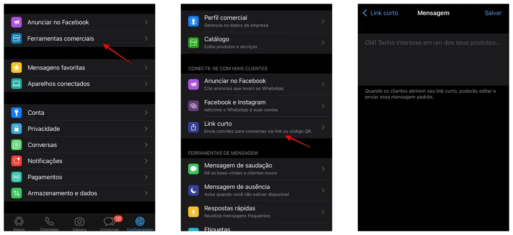 inclua ou edite uma mensagem para o QR Code do seu WhatsApp Business (Captura de tela: Thiago Furquim/Canaltech)