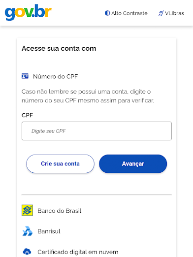 Utilize seu CPF para acesso (Imagem: André Magalhães/Captura de tela)
