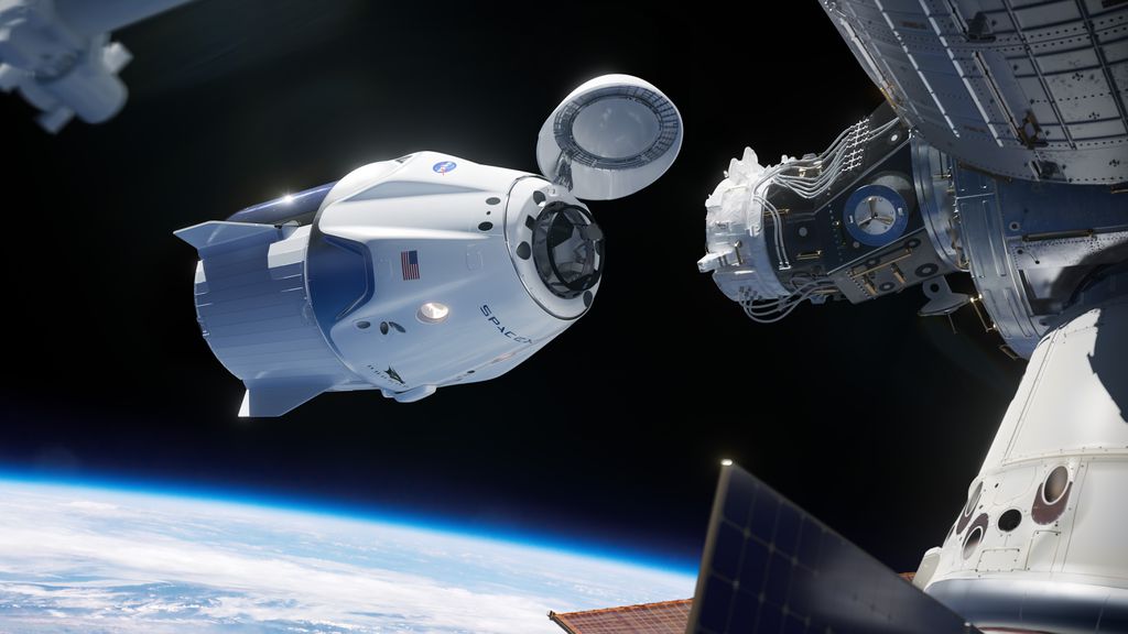 Nave Crew Dragon da SpaceX, capaz de fazer voos tripulados (Imagem: NASA)
