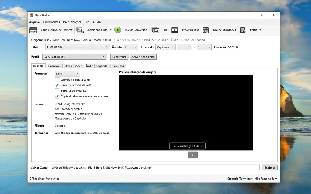 Realize a compressão de um vídeo pelo computador (Imagem: Captura de tela/Thiago Furquim/Canaltech)