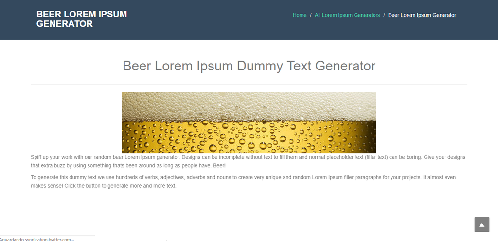 Beer ipsum (Captura de tela: Ariane Velasco)