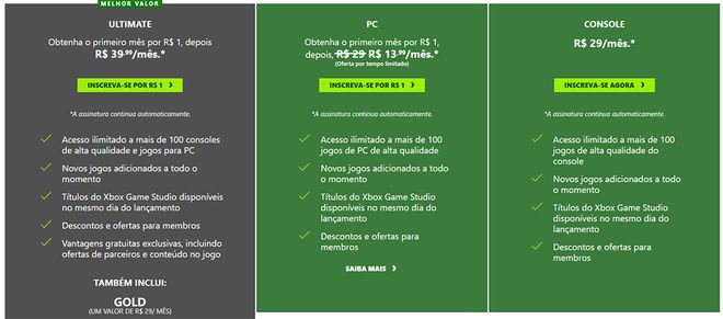 Xbox Live Gold e Game Pass terão aumento de preço no Brasil