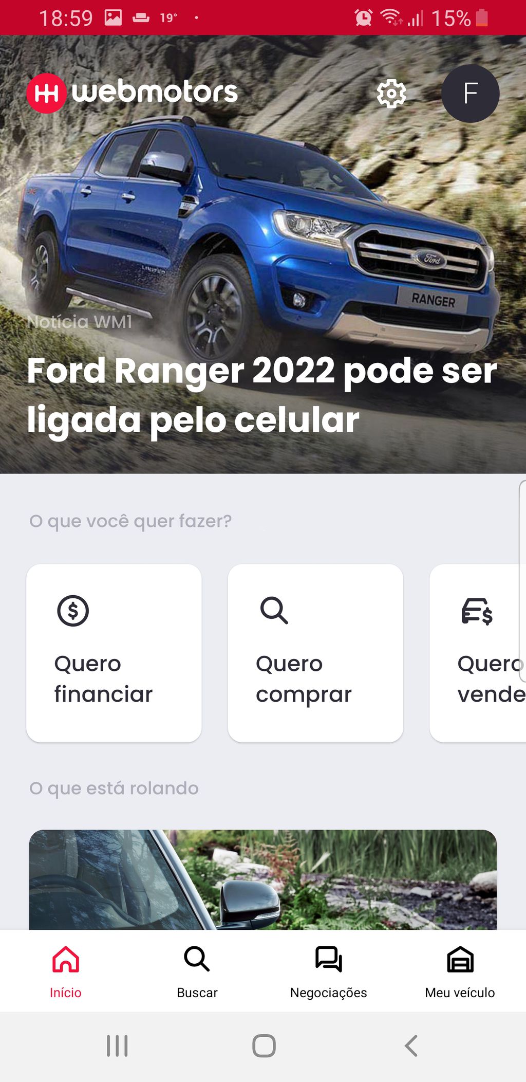 Webmotors é um dos apps mais completos para compra e venda de carros (Imagem: Captura de Tela/Felipe Ribeiro)