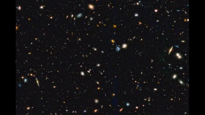 Imagem do CEERS, um dos levantamentos de dados do James Webb (Imagem: Reprodução/NASA/STScI/CEERS/TACC/S. Finkelstein/M. Bagley/Z. Levay)