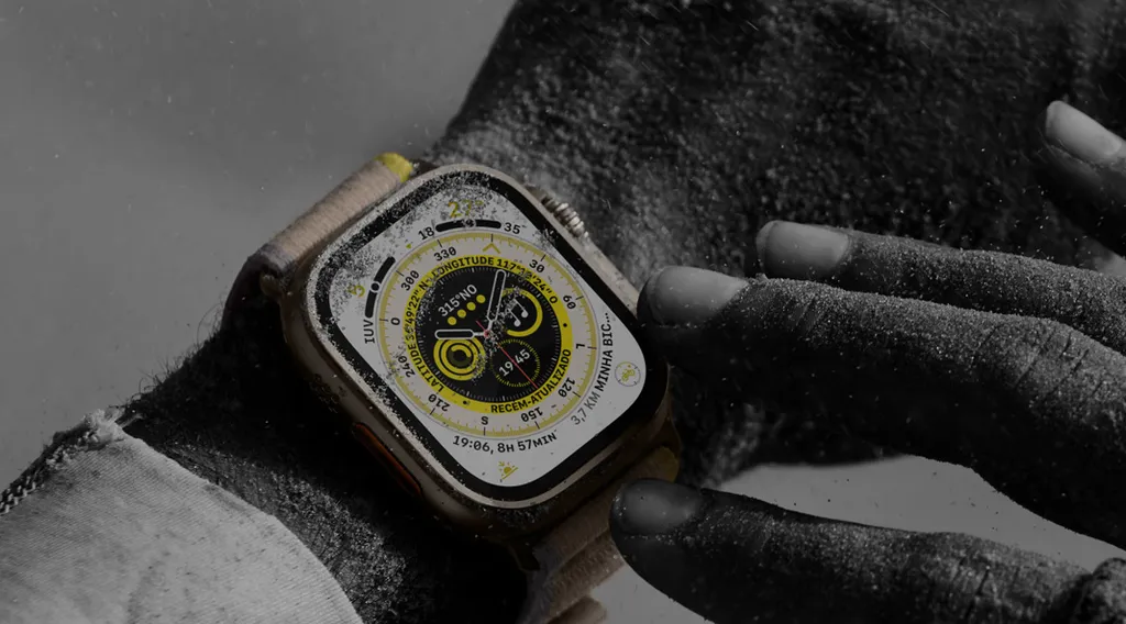 Relógio é voltado para aventureiros, com estrutura de alta resistência (Imagem: Divulgação/Apple)