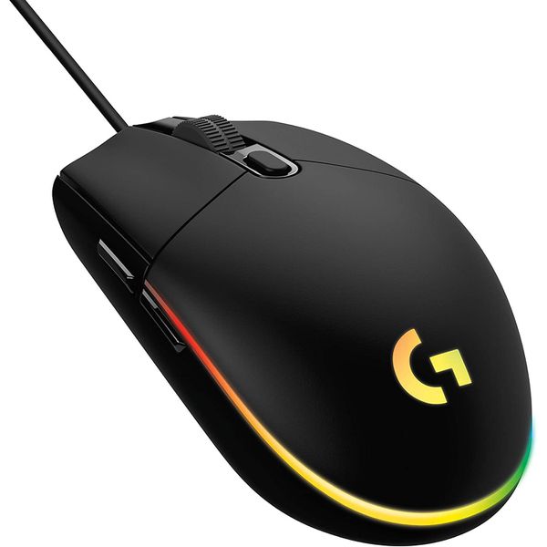 Mouse Gamer RGB Logitech G203 LIGHTSYNC com Efeito de Ondas de Cores 6 Botões Programáveis e Até 8.000 DPI - Preto