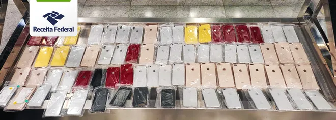 Receita Federal confisca lote de 100 iPhones irregulares no Aeroporto de Recife
