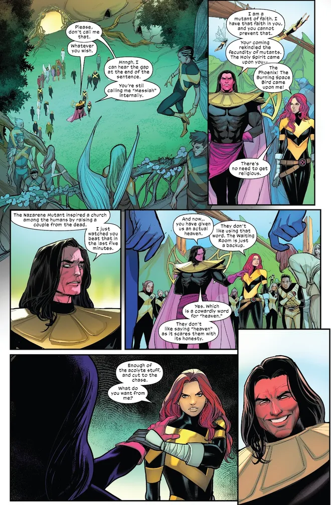 Êxodo diz a Hope Summers que Jesus teria sido um mutante na HQ da Marvel Immortal X-Men nº 1 (Imagem: Reprodução/Marvel)
