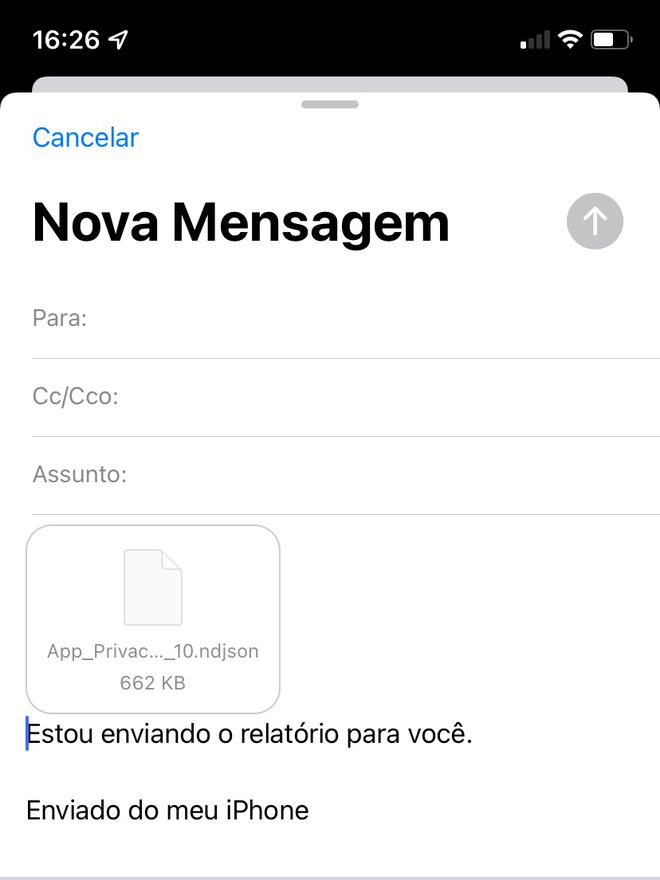 Digite uma mensagem normalmente após anexar um arquivo - Captura de tela: Thiago Furquim (Canaltech)