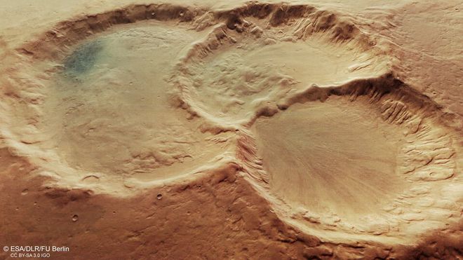 As crateras em perspectiva (Imagem: Reprodução/ESA/DLR/FU Berlin)