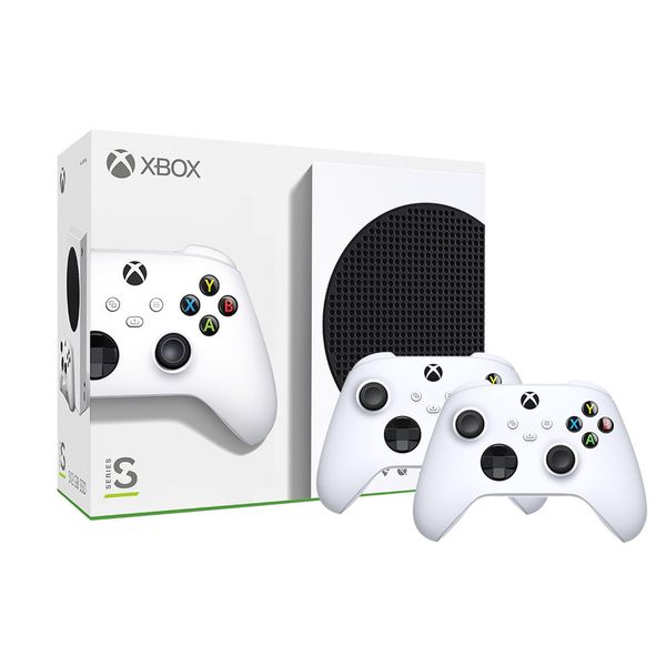 Xbox Series S 512gb Microsoft + 2 Controles Xbox Sem Fio Branco [APP + CUPOM]