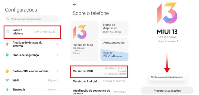 Verifique se existem novas atualizações em seu smarphone Android (Captura de tela: Canaltech/Felipe Freitas)