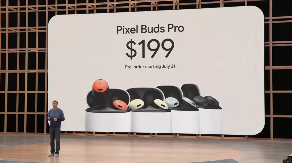 Com pré-venda a partir de julho, Pixel Buds Pro será vendido com o preço sugerido de US$ 199 (Imagem: Reprodução/Google)