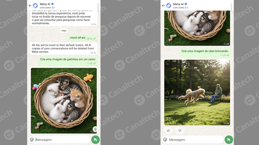Use o Meta AI para gerar imagens com inteligência artificial (Imagem: Captura de tela/Bruno De Blasi/Canaltech)