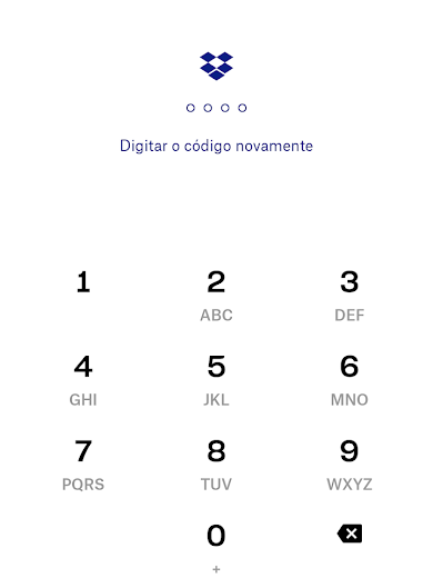 Dropbox permite o uso de código para acesso no celular (Imagem: André Magalhães/Captura de tela)
