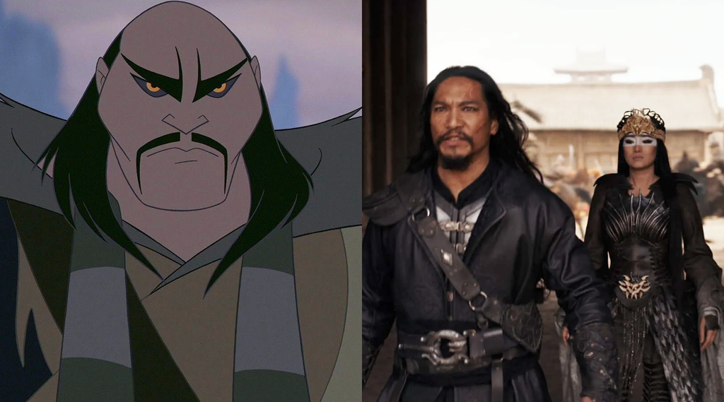 Shan-Yu é o vilão da animação de Mulan enquanto na versão live-action temos uma dupla de antagonistas (Imagem: Beatriz Vaccari / Canaltech)