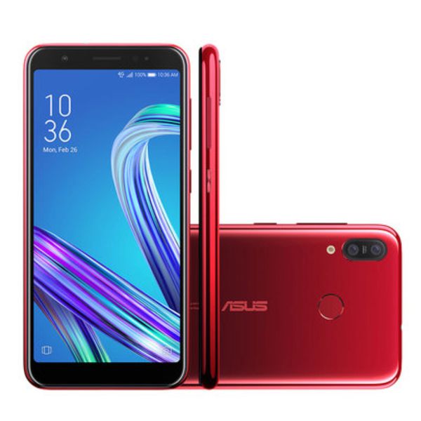Smartphone Asus Zenfone Max M3 64GB Red 4G Tela 5.5 Pol. Câmera Dupla 13MP Selfie 5MP Dual Chip Android 9.0