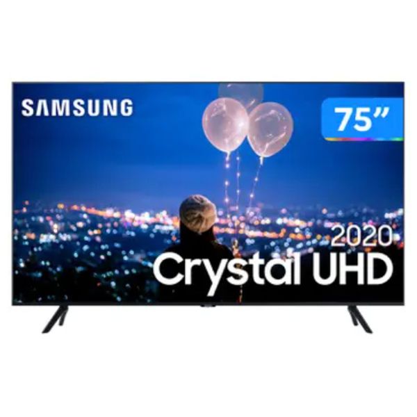 Smart TV Crystal UHD 4K LED 75” Samsung - UN75TU8000GXZD Wi-Fi Bluetooth HDR 3 HDMI 2 USB 75"