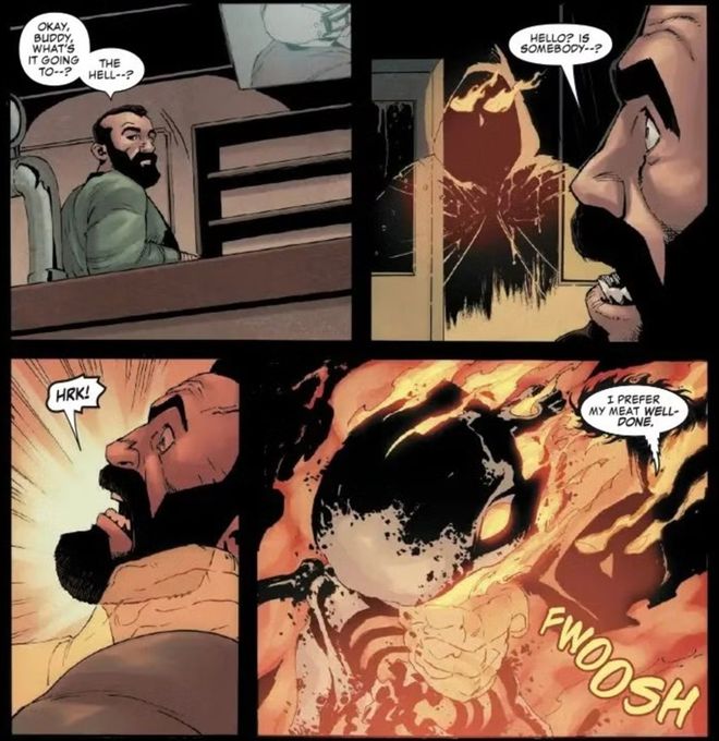 Novo Motoqueiro Fantasma usa a invisbilidade para entrar furtivamente em um prédio (Imagem: Reprodução/Marvel Comics)